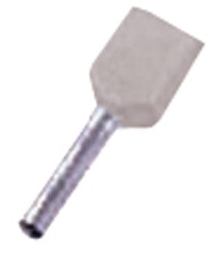 INTERCABLE - Isolierte Zwillingsaderendhüls. 2x0,75mm² l2=10mm gv grau