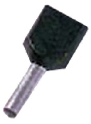 INTERCABLE - Isolierte Zwillingsaderendhülse 2 x 1,5mm² l2=12mm gv schwarz
