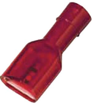 INTERCABLE - Vollisolierte Flachsteckhülse 0,5-1mm² 4,8 x 0,5 rot Messing