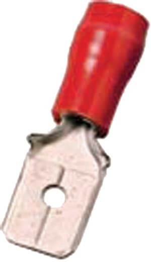 INTERCABLE - Isolierte Flachstecker 0,5-1mm² 4,8 x 0,8 rot Messing