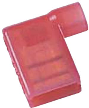 INTERCABLE - Vollisolierte Winkel-Flachsteckhülse 0,5-1mm² 6,3 x 0,8 rot MS