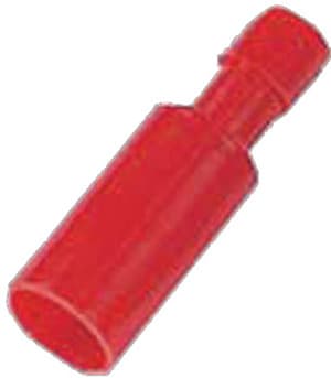 INTERCABLE - Vollisolierte Rundstecker 0,5-1mm² Stecker 4mm rot