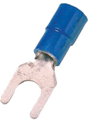 INTERCABLE - Isolierte Quetschkabelschuh DIN 46237, 1,5-2,5mm² M3,5 blau Gabel