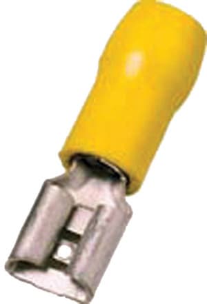 INTERCABLE - Isolierte Flachsteckhülse 4-6mm² 6,3 x 0,8 gelb Messing