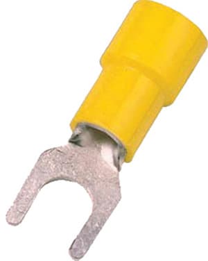 INTERCABLE - Isolierte Quetschkabelschuh DIN 46237, 4-6mm² M5 gelb Gabel