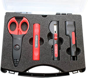INTERCABLE - Handwerker-Set, 4-teilig im Kunststoffkoffer