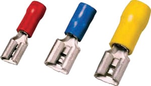 INTERCABLE - Isolierte Flachsteckhülse 0,5-1mm² 6,3 x 0,8 rot Messing PC