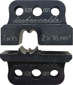INTERCABLE - i-Rundpresseinsatz f. Zwillingsaderendhülsen 2x16mm² Einzelprofil für hochverdichtete Leiter