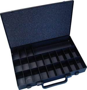 INTERCABLE - Metallkoffer leer 22 Fächer 50x370x235mm mit Griff