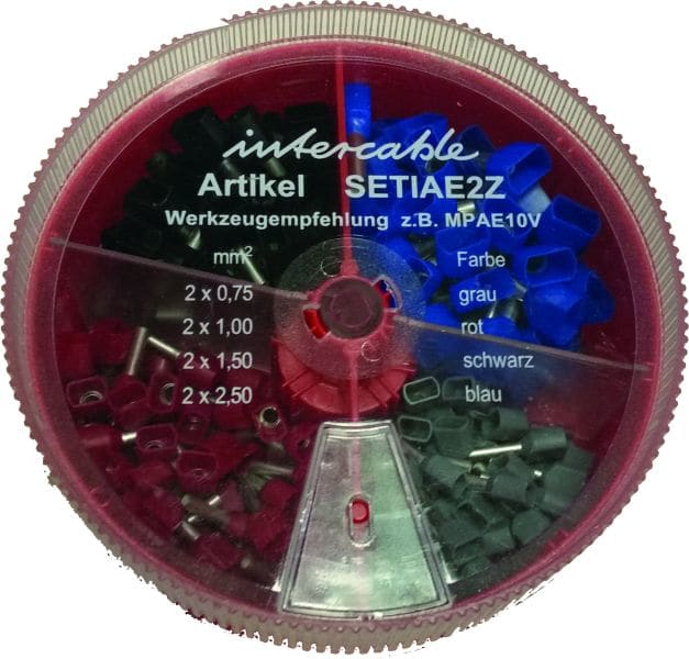 INTERCABLE - Streudose mit isolierten Zwillingsaderendhülsen 0,75-2,5mm²