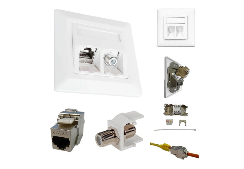 KATHREIN - Kombi Netzwerkdose Keystone Cat.6A 500MHz RJ45 LAN+TV/SAT