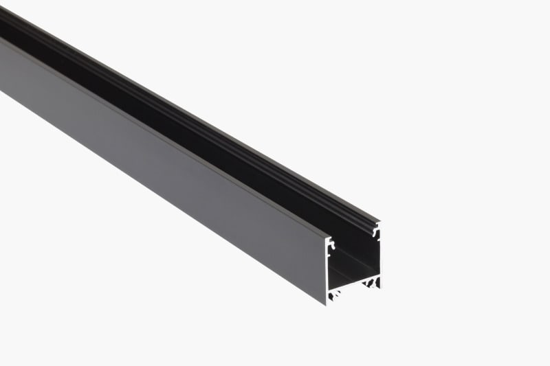 SMARTLED - ALUMINIUM LED PROFIL LENEO 2M SCHWARZ - schwarz eloxiert