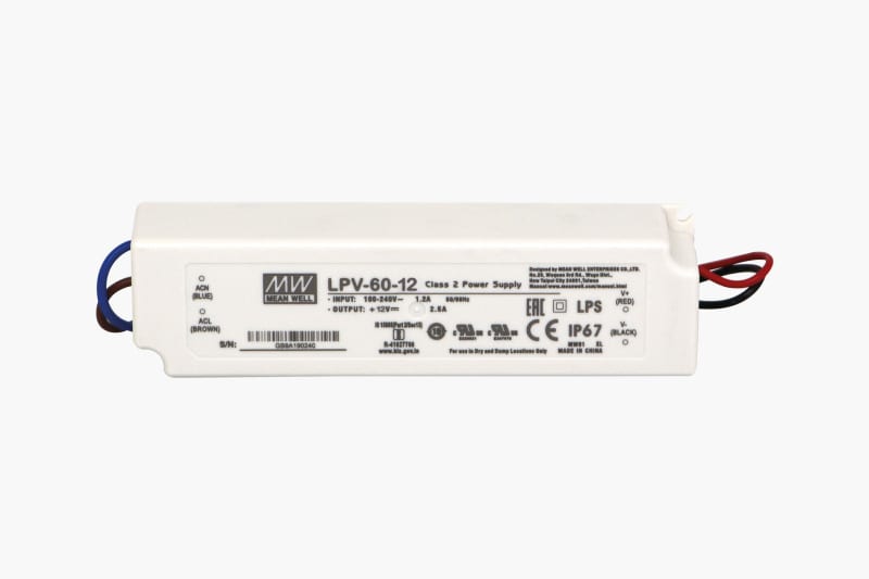 SMARTLED - MEANWELL Netzteil 60W mit Kurzschluss- und Überlastschutz, Schutzart: IP67