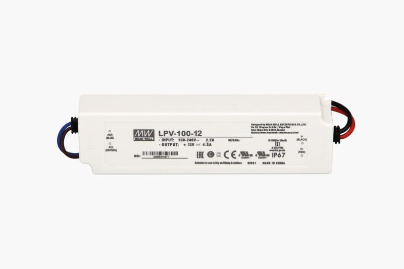 SMARTLED - MEANWELL Netzteil 100W mit Kurzschluss- und Überlastschutz, Schutzart: IP67