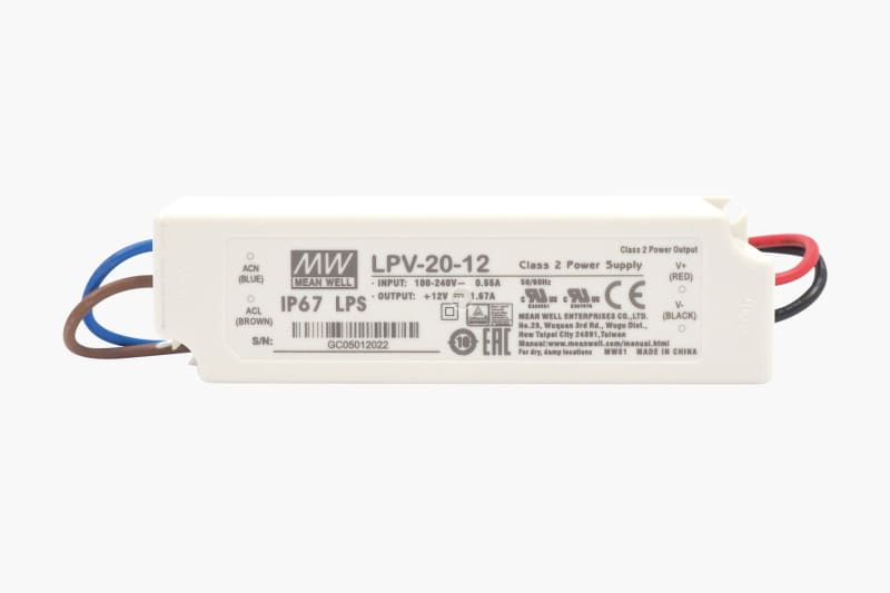 SMARTLED - MEANWELL Netzteil 20W mit Kurzschluss- und Überlastschutz, Schutzart: IP67