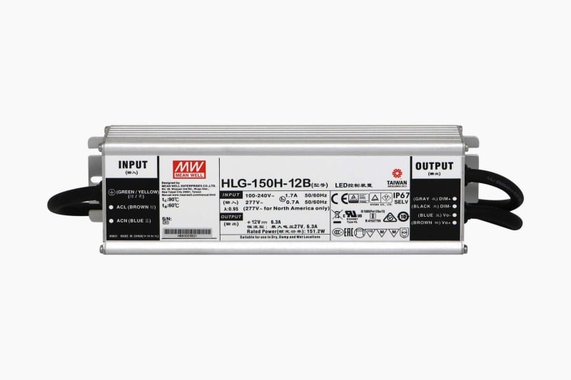 SMARTLED - MEANWELL Netzteil 150W mit Kurzschluss- und Überlastschutz, Schutzart: IP67