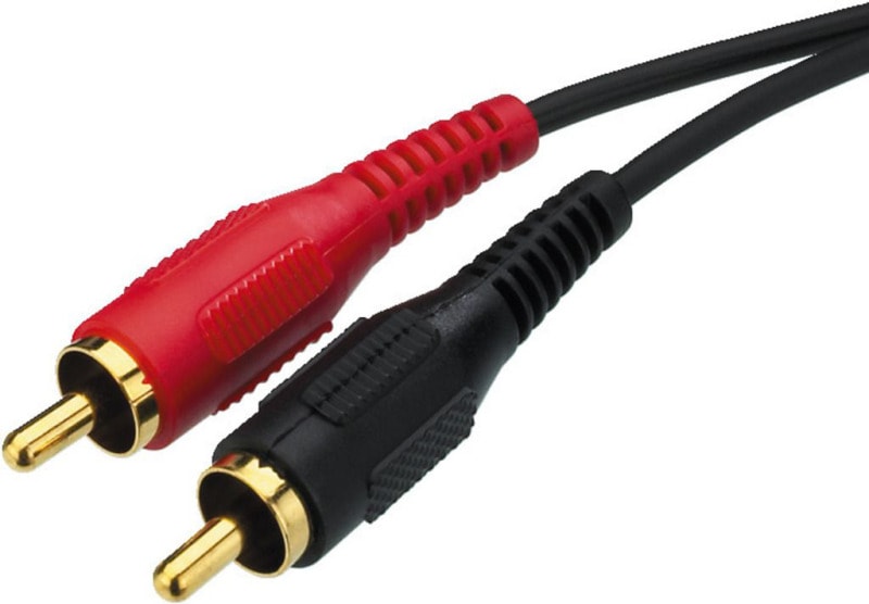 MONACOR - Audiokabel Stereo 2xCinch - 2xCinch vergold.Stecker 1.2m sw