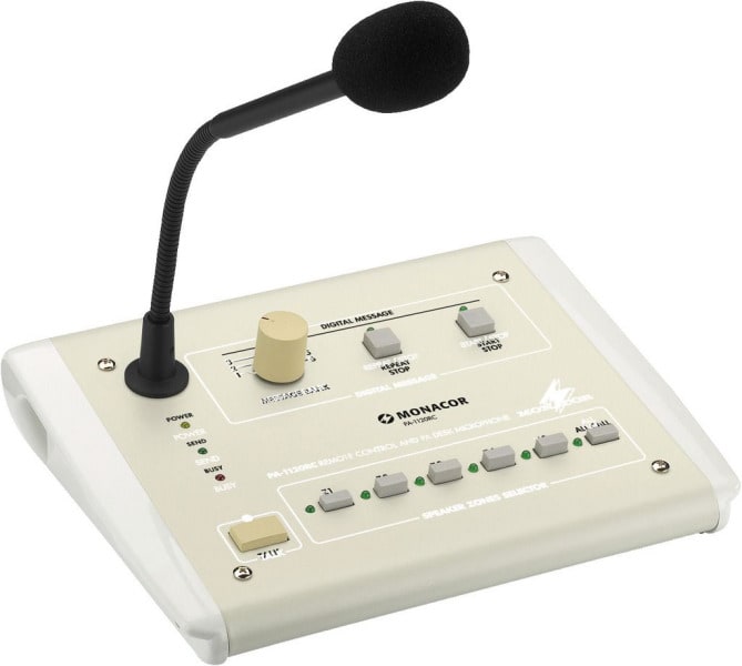 MONACOR - ELA-Kommando-Tischmikrofon f. Anschluss an PA-1120 u.PA-1240