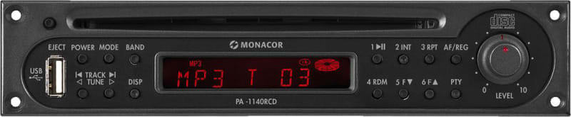 MONACOR - RDS-Tuner/CD-Spieler-Einschub f. ELA-Mischverstärker USB sw