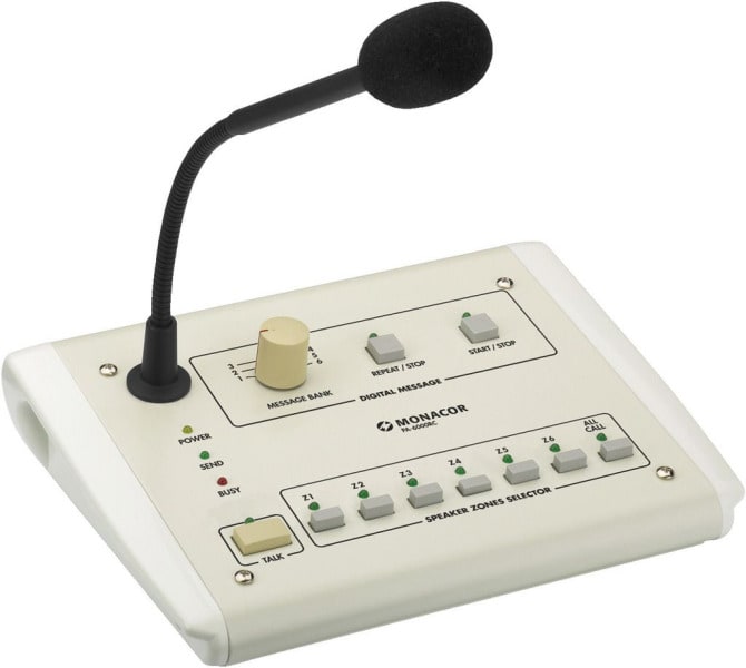 MONACOR - ELA-Kommando-Tischmikrofon f. PA-6240/6480/6600