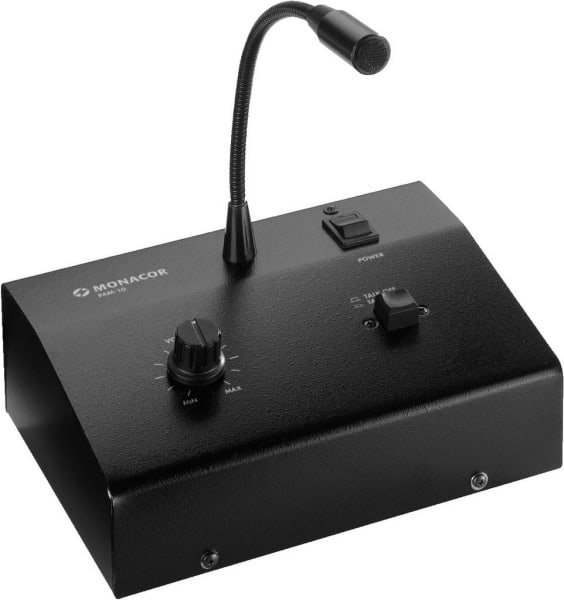 MONACOR - ELA-Verstärker m. Kommando-Mikrofon 10W 1Kanal 80-12000Hz sw