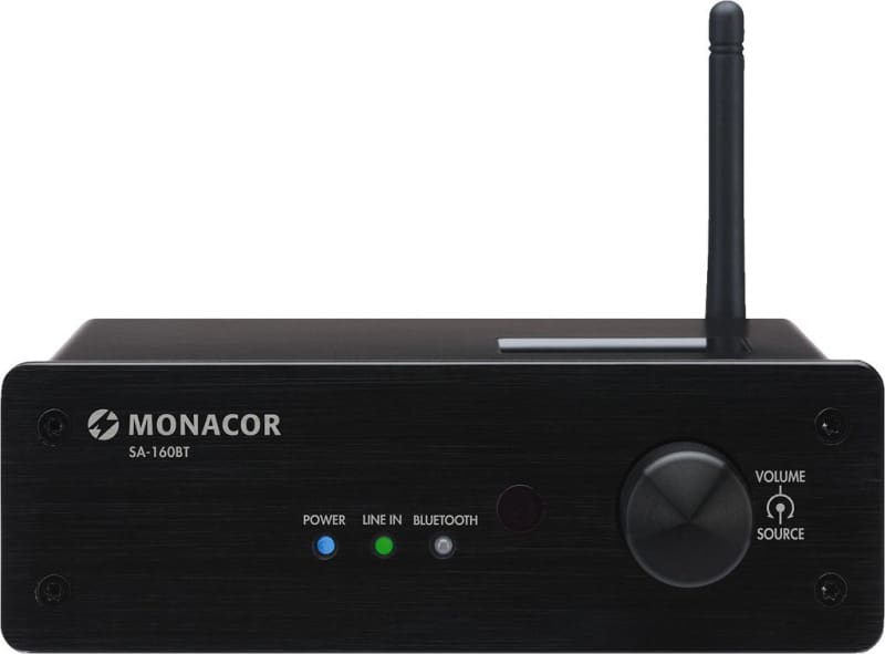 MONACOR - Mini-Stereo-Verstärker 2x30W 2Kanäle BT NFC FB sw
