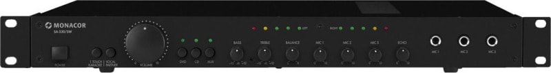 MONACOR - Universal-Stereo-Mischverstärker 19'' 1HE 2x50W Karaokef. sw