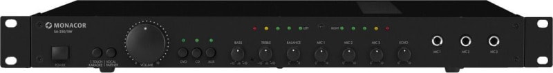 MONACOR - Universal-Stereo-Mischverstärker 19'' 1HE 2x100W Karaokef sw