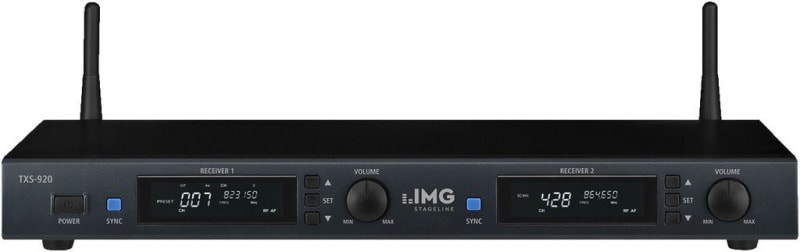 MONACOR - Empfängereinheit 19'' 2Frequ. 442Kanäle 80-18000Hz LCD sw