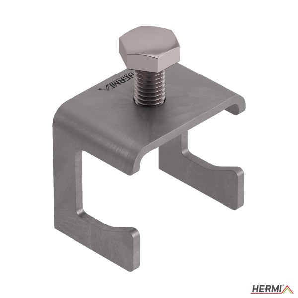 HERMI - Klemme, 50x35x45 mit Schraube M10 für Leitungen bis 40mm/<ø20 Fe