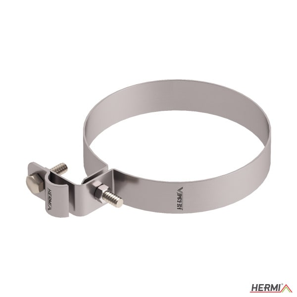 HERMI - Rohrschelle mit Sicke, Rohrdurchmesser 100 mm Rundleitung Rd 8-10 mm Edelstahl