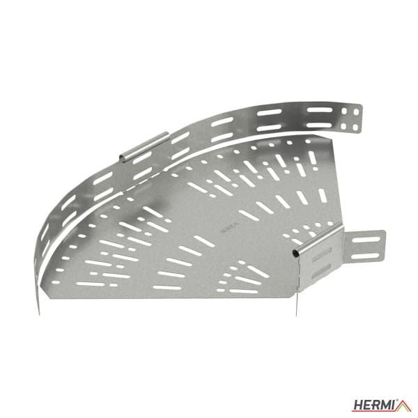 HERMI - Bogen 0-90°, 60x300 verstellbar mit Kabelrinnen mit Seitenhöhe 60 mm
