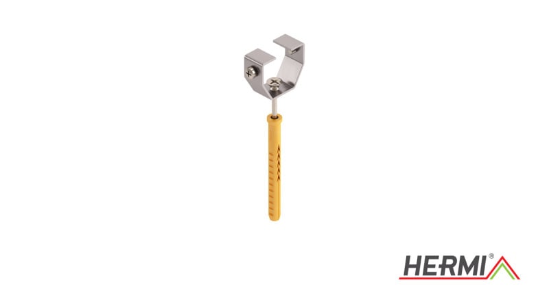 HERMI - Vertikalschutzhalter, f. Hohlwände m. Dämmung bis 50mm Edelstahl