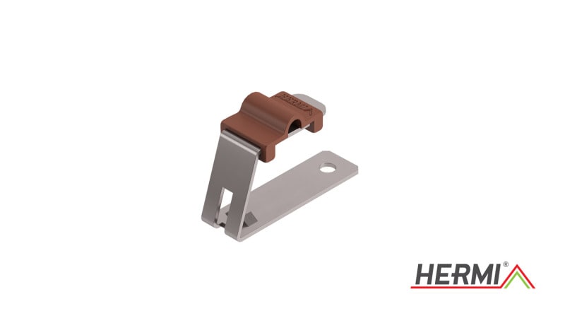 HERMI - Dachleitungshalter, Rd 10mm zum Befestigen auf dem First Edelstahl