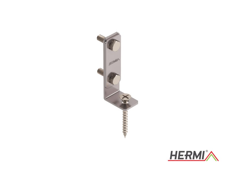 HERMI - Dachleitungshalter, flach 20x3mm f. Bitumen Flach-/Wellendächer Edelstahl