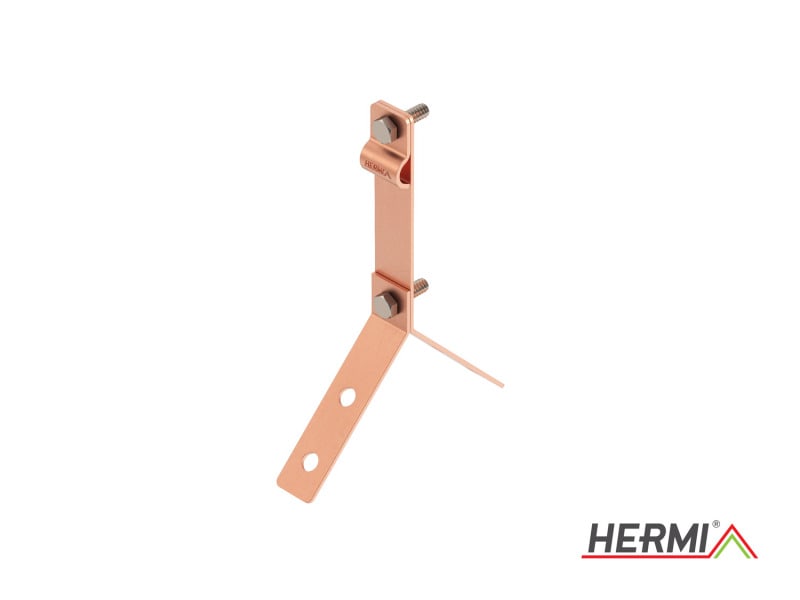 HERMI - Dachleitungshalter, Rd 8-10mm für Beton und Ziegeldächer für Firstziegel Cu