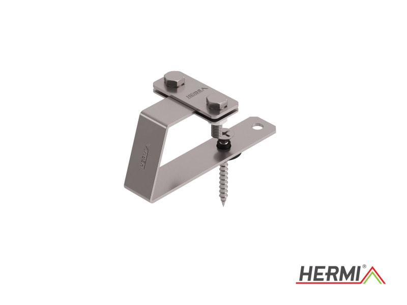 HERMI - Dachleitungshalter, flach 20x3mm f. Bitumen Flach-/Wellendächer Edelstahl