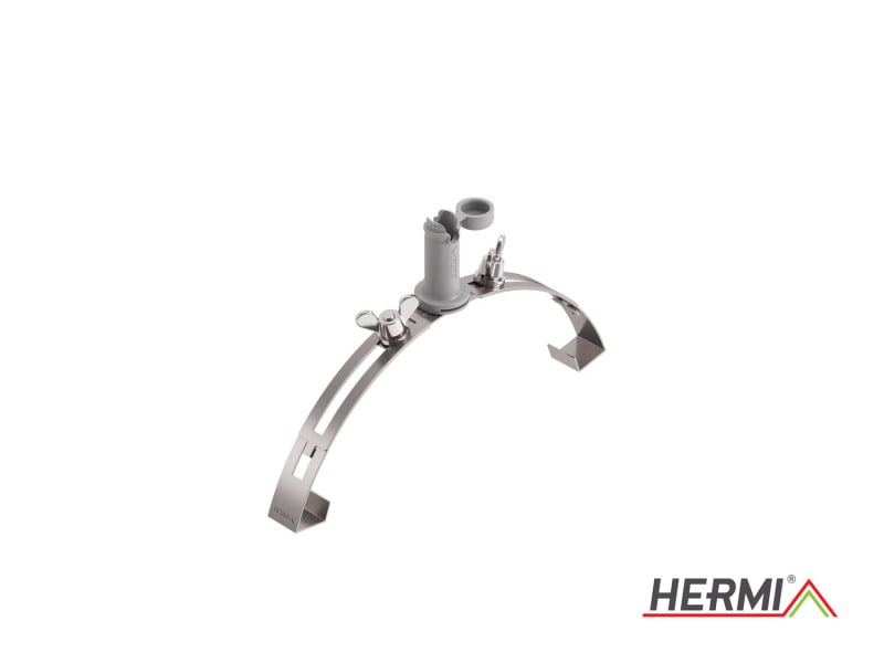 HERMI - Dachleitungshalter, Rd 8mm universal verstellbar 270-400 Edelstahl ziegelrot