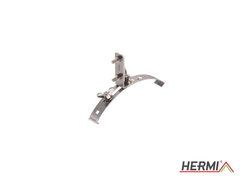HERMI - Dachleitungshalter, flach 20x3mm stetig verstellbar 185-235 Edelstahl