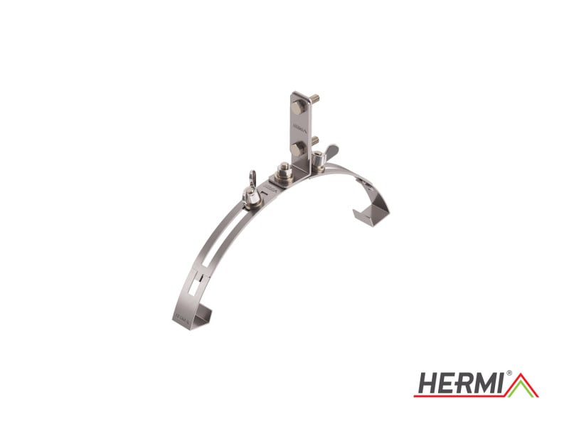HERMI - Dachleitungshalter, flach 20x3mm universal verstellbar 270-400mm Edelstahl