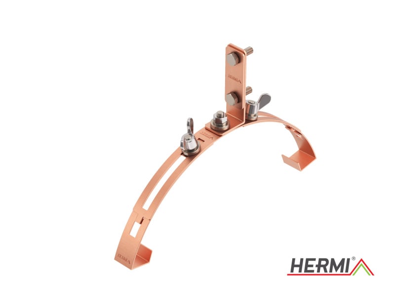 HERMI - Dachleitungshalter, flach 20x3mm universal verstellbar 270-400mm Cu