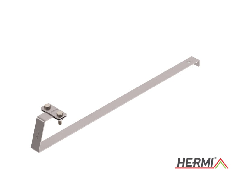 HERMI - Dachleitungshalter, flach 20x3mm f. Beton- und Ziegeldächer Edelstahl