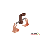HERMI - Dachleitungshalter, Rd 8mm  m. Zugfeder f. Firstziegel und Gratsteine Cu grau