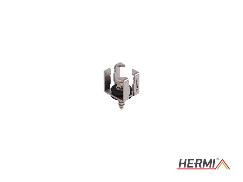 HERMI - Dachleitungshalter, Rd 8mm für Blechdächer, Faserzement-Wellplatten Edelstahl