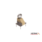 HERMI - Dachleitungsstütze, H=100mm Rd 8-10mm für Holzdächer Eichenholz/Edelstahl