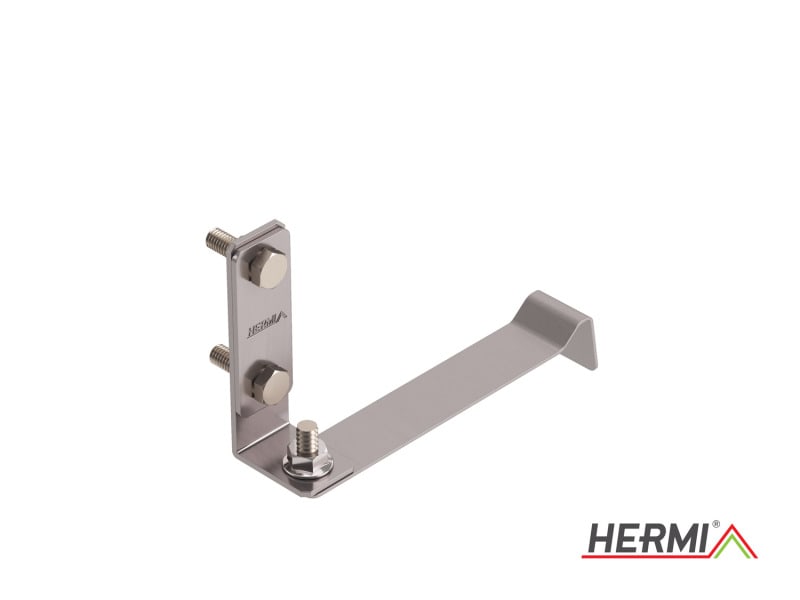 HERMI - Dachleitungshalter, flach 20x3mm f. Beton- u. Ziegelbedachungen Edelstahl