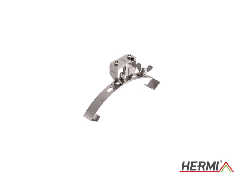 HERMI - Dachleitungshalter, flach 20x3 mm f. Gratsteine verstellbar 185-235mm Edelstahl