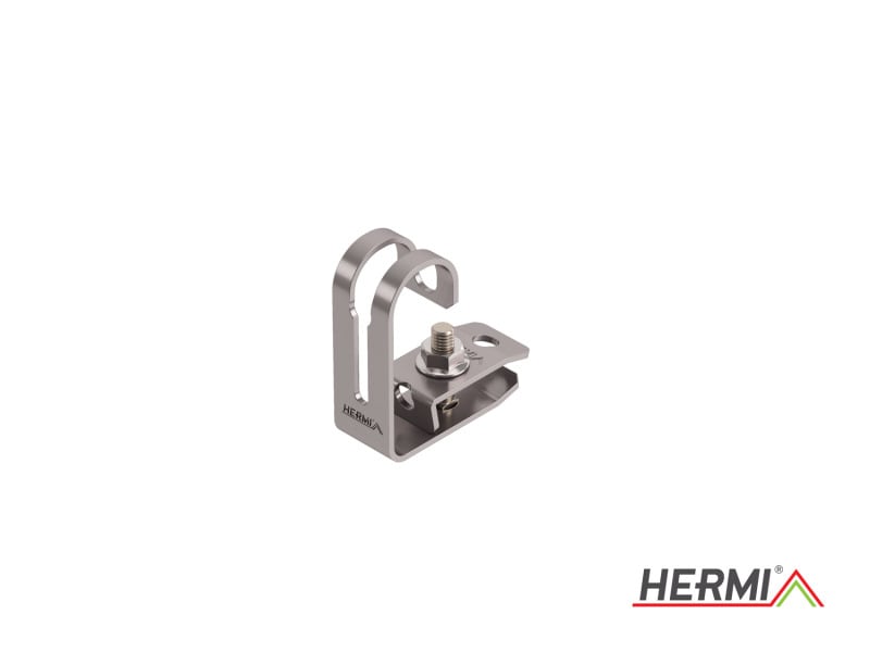 HERMI - Dachleitungshalter, Rd 8 mm für Blechdächer Edelstahl