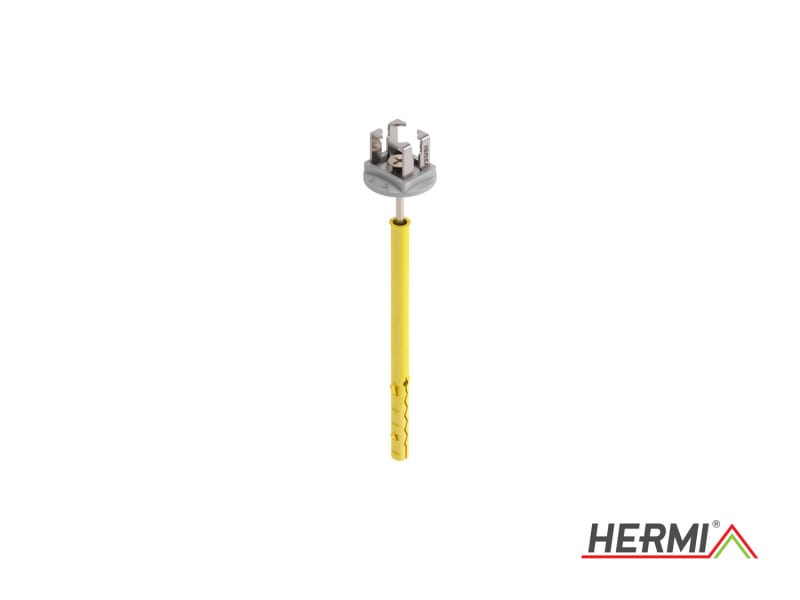 HERMI - Leitungshalter, Rd 8-10mm f. Hohlwände bis 100mm Dämmung m. Schraube u. Dübel