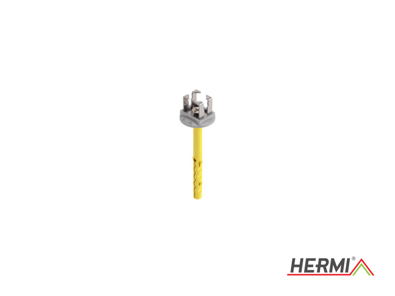 HERMI - Leitungshalter, Rd 8mm f. Hohlwände bis 50mm Dämmung m. Schraube u. Dübel